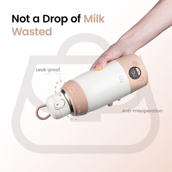 Tragbarer Flaschenwärmer Baby Unterwegs mit 500ml Grosse Kapazität, Schnelle Erwärmung, USB-C & 36 W