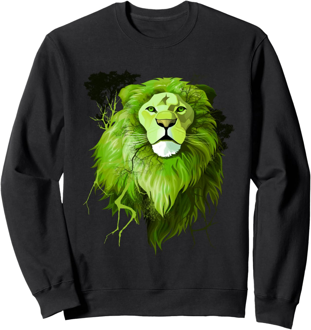 Genialer Löwe im Dschungel Artwork Wildlife Sweatshirt