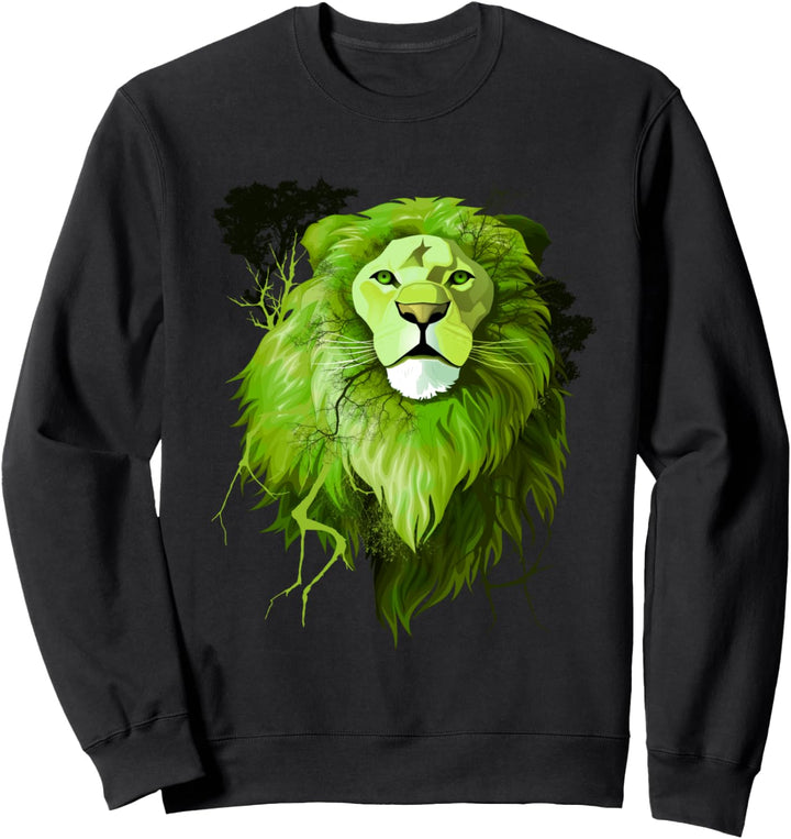 Genialer Löwe im Dschungel Artwork Wildlife Sweatshirt