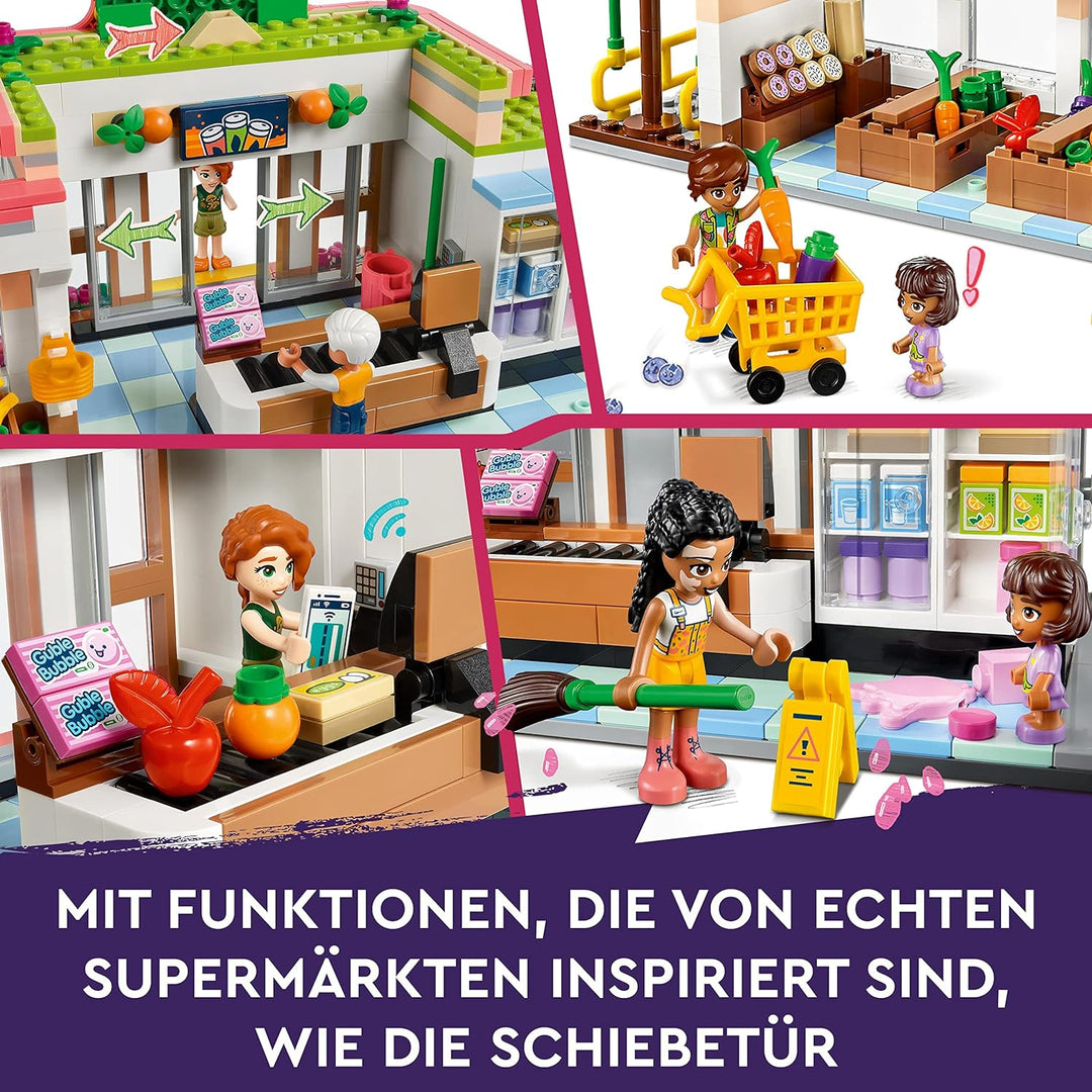 LEGO 41729 Friends Bio-Laden, Supermarkt Spielset mit Charakteren aus der Serie 2023, Spielzeug-Gesc