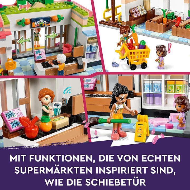 LEGO 41729 Friends Bio-Laden, Supermarkt Spielset mit Charakteren aus der Serie 2023, Spielzeug-Gesc