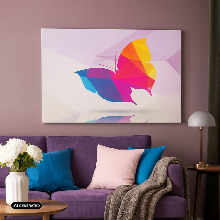 ARTTOR Wandbilder Dekoration Wohnzimmer Schmetterling Illustration Grafik Bilder auf Leinwand 120x50