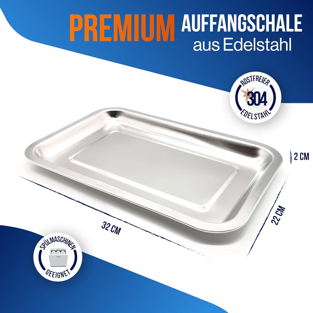 Premium 100% FSC® Bambus Schneidebrett mit Auffangschale, Handyhalterung & Saftrille - Küchenbrett H