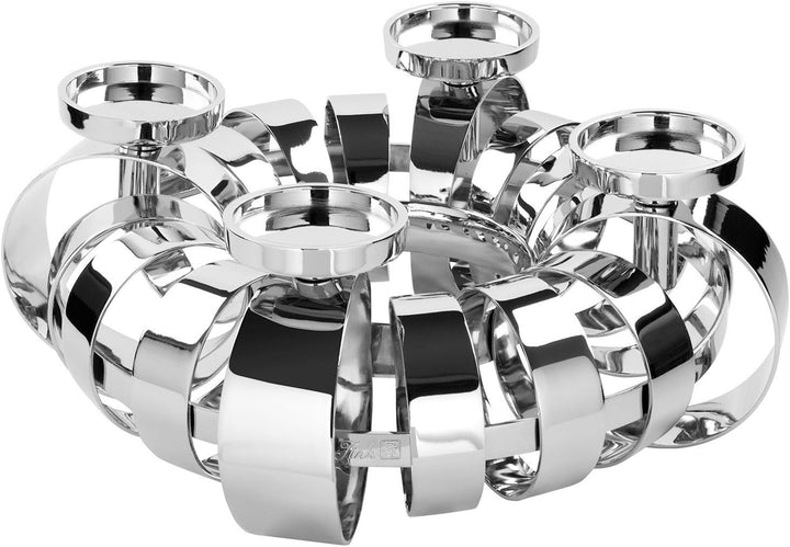 Fink ANELLO Stumpenkerzenleuchter, 4-flammig Aluminium, vernickelt, Eisen silberfarben Grösse: Höhe: