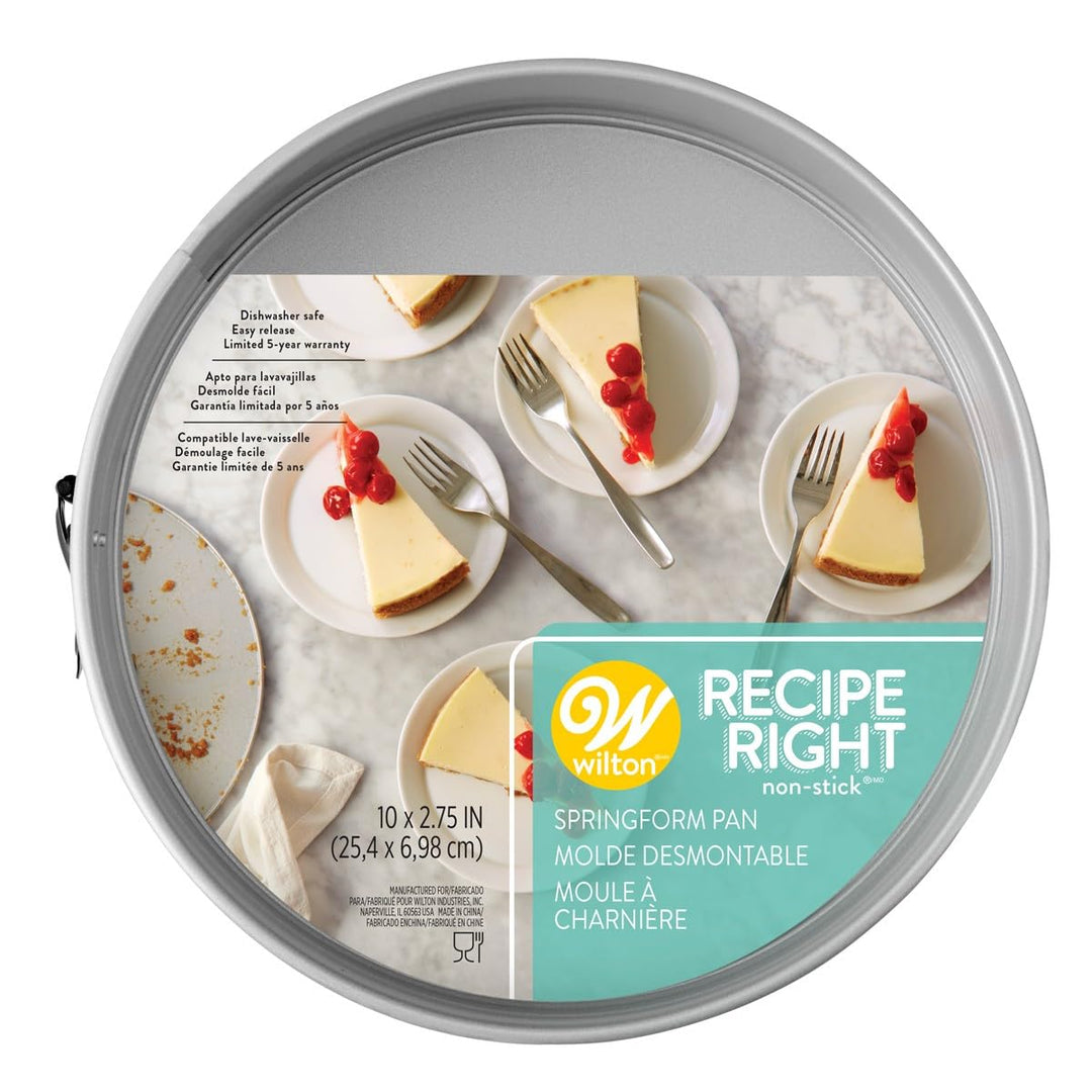 Wilton Recipe Right Antihaft-Springform-Kuchenform, 10-Zoll 10 Silber, 10 Silber