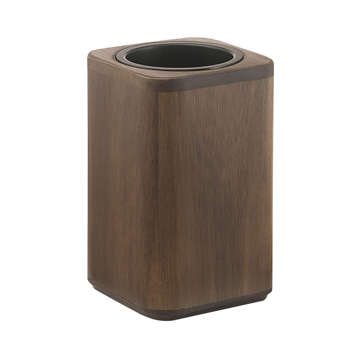 Gedy Daphne Porta Bürsten, Bambu, Walnuss, 8 x 8 x 13 cm