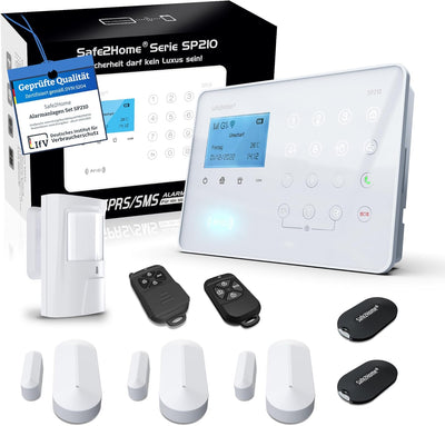 Safe2Home SP210 Basis Funk Alarmanlagen - EINZELNE ZENTRALE - mit Sabotageschutz – WiFi/GSM/SMS Alar