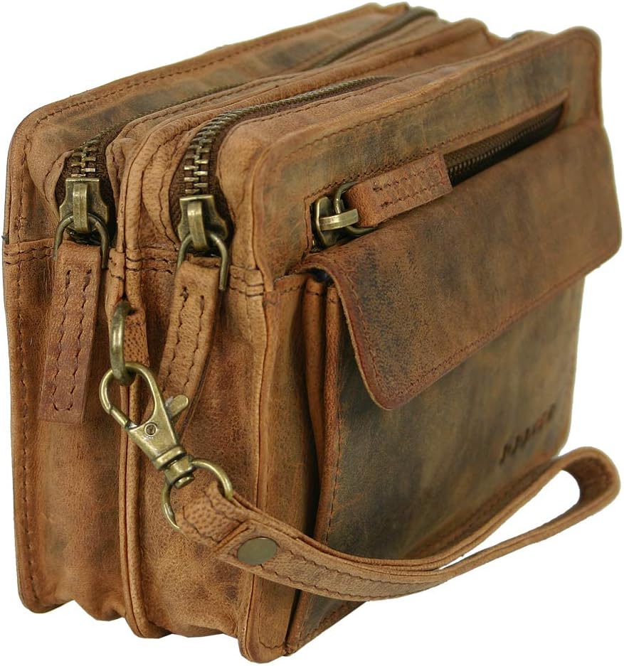 J JONES JENNIFER JONES Echt Leder Herren Handgelenktasche Herrenhandtasche Brieftasche Geldbörsentas