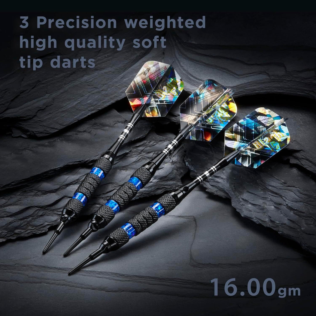 Viper Black Ice Soft Dartpfeile Blue Rings 16 Grams, Blue Rings 16 Grams