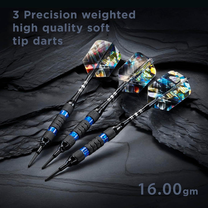 Viper Black Ice Soft Dartpfeile Blue Rings 16 Grams, Blue Rings 16 Grams