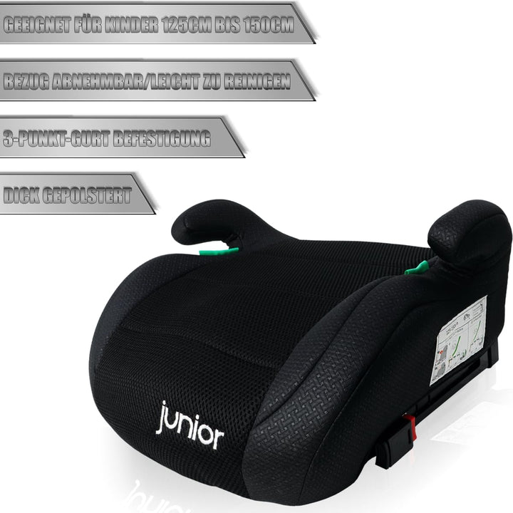 Sitzerhöhung mit ISOFIX Befestigungssystem i-Size Norm Kinder Auto Sitz 125 – 150 cm Körpergrösse EC