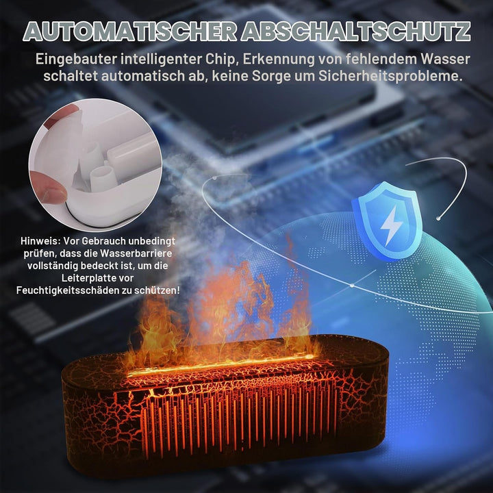 Vulkan Luftbefeuchter Flammen Aroma Diffusor: 260ml Ultra-Leiser Ätherischer Öle Diffusor mit 7 Farb