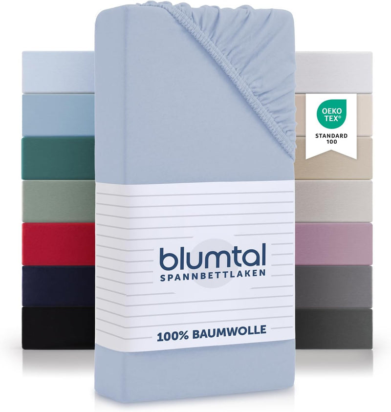 Blumtal® Baumwolle Spannbettlaken 150x200cm Basics Jersey - Bettbezug 150x200cm - Oeko-TEX zertifizi