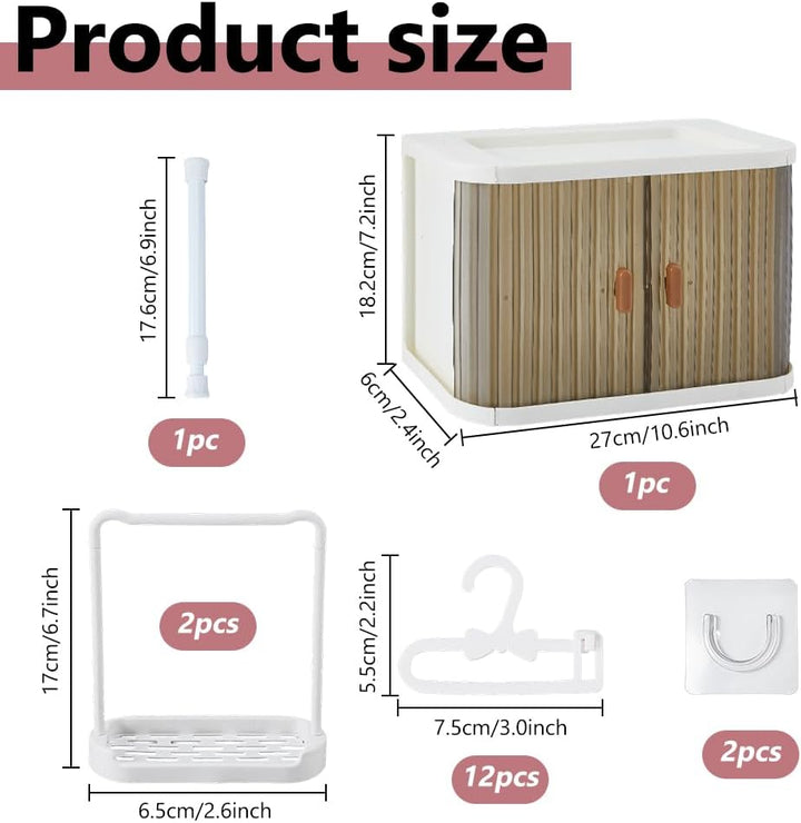 DICOSMETIC 15Pcs Puppenkleiderschrank Aufbewahrungsbox Zusammenklappbarer Puppenkleiderschrank Mit S