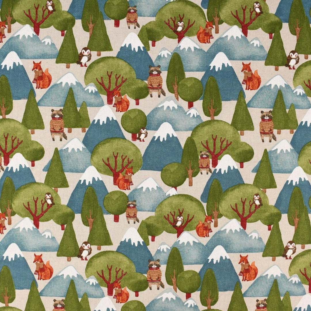 SCHÖNER LEBEN. Zugluftstopper Wald Berge Fuchs Eule Natur grün, Auswahl:120cm Länge ca. 120x15x15cm