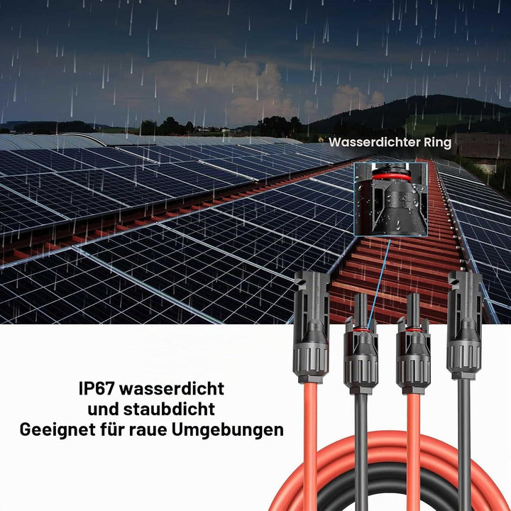 solarkable 6mm,Verlängerung 15M, Solarstecker Solarkabel Verlängerungskabel,pv Kabel 6mm2,IP67 Photo
