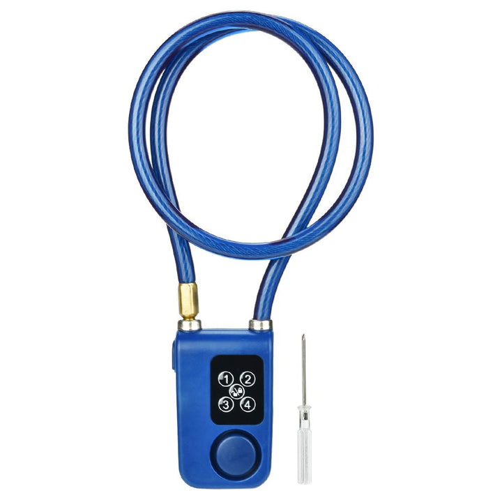 Fahrrad Diebstahlsicherung, Y787 Smart Anti-Theft Alarm Lock Wasserdichtes Drahtseil Kettenschloss A