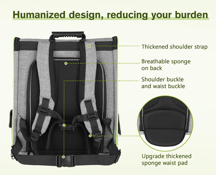 pecute Haustier Rucksack mit Netzfenster, Tragbare und Faltbare Katzentasche, Atmungsaktive und Leic