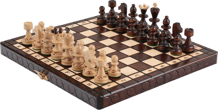 Schachbrett mit Figuren | Master of Chess Schachspiel Holz Braun | Chess Set 35cm | Schachbrett Holz