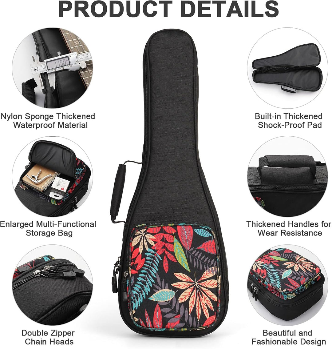 SHANNA Bunte Ukulele Tasche 21 Zoll Gigitasche Gigbag, Ukulelenhülle mit Verstellbarem Schultergurt