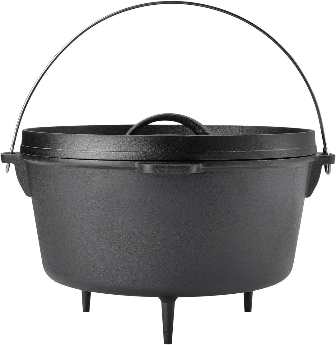 TAINO Dutch Oven Gusseisen-Topf Dopf Feuertopf Deckel-Heber Kochtopf (8 Liter), 8 Liter