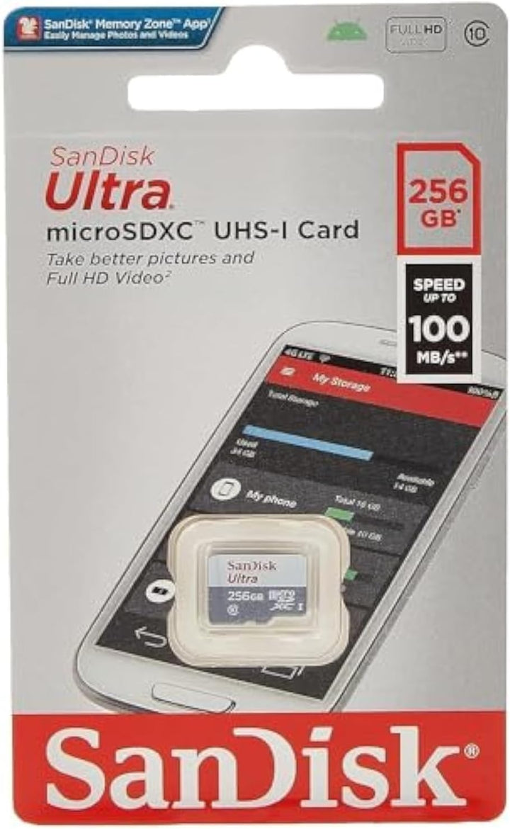 SanDisk MicroSD Card 256GB Ultra Class 10 inkl. Adapter