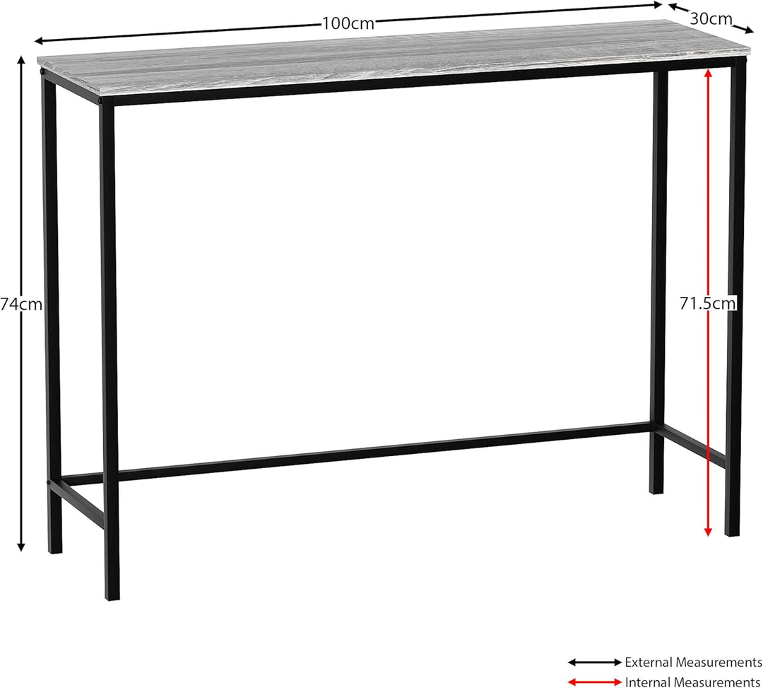 Vida Designs Brooklyn Konsolentische, Holzwerkstoff, Grau, No Drawer