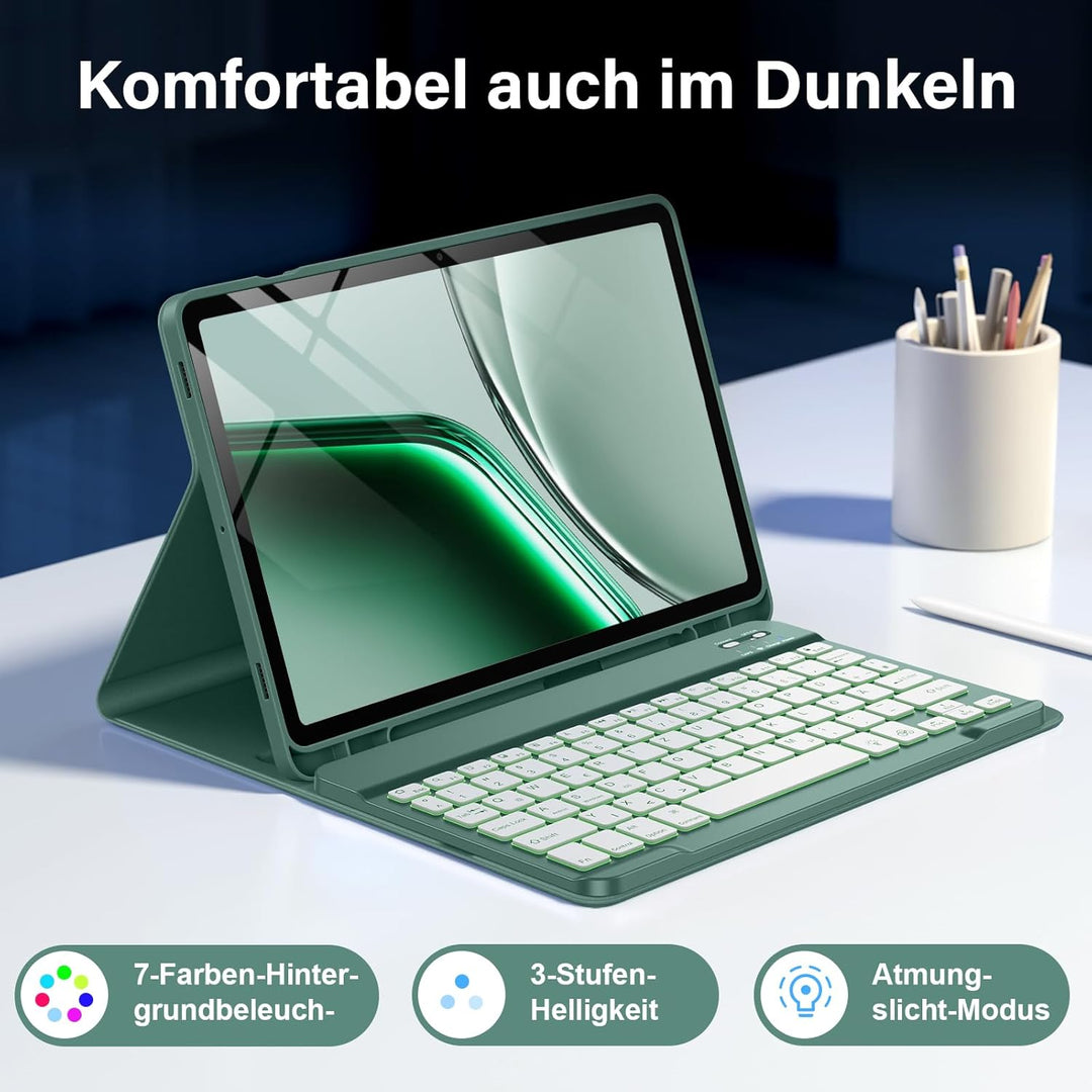 Vobafe Tastatur Hülle für Samsung Galaxy Tab S10 Lite/S10 FE/S9 FE 10.9 Zoll/Tab S9 11 Zoll, 7-Farbe