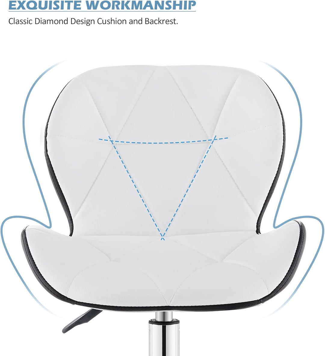 TUKAILAI Bürostuhl Ergonomisch aus Kunstleder, Verstellbar Drehstuhl mit Höhenverstellbar 360° Drehb