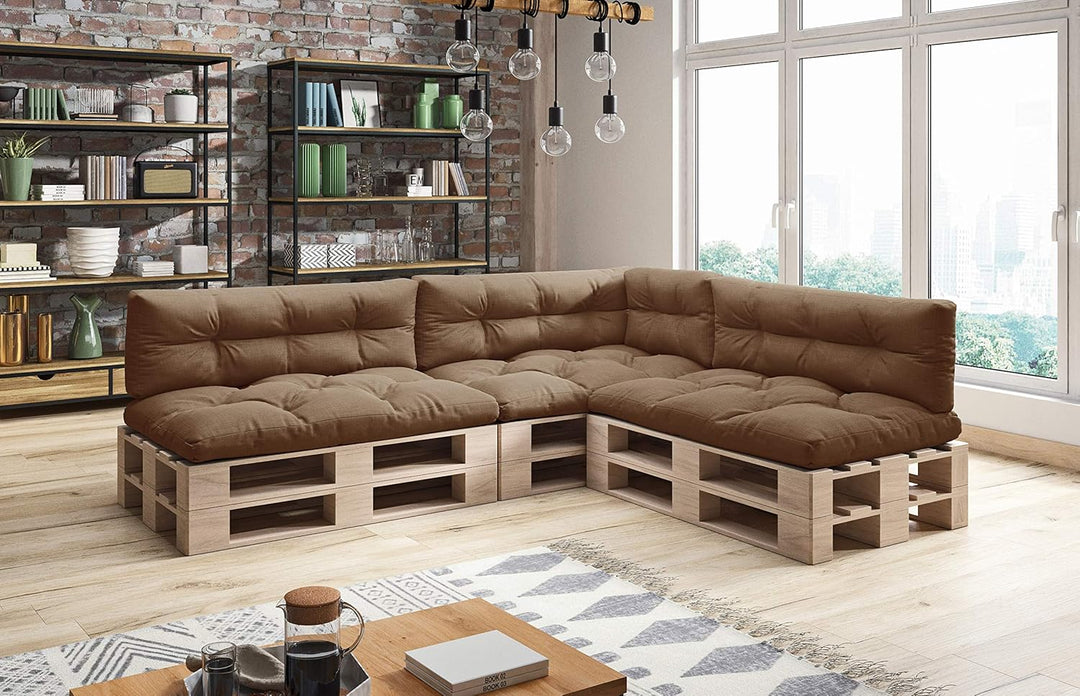 sunnypillow Palettenkissen 7er Set für Europaletten Indoor und Outdoor Palettenpolster Palettensofa