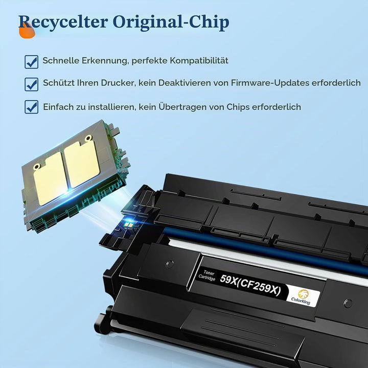 ColorKing (Mit Recycelter Chip) Kompatibel mit HP 59X (CF259X) Toner Schwarz mit Hoher Reichweite fü