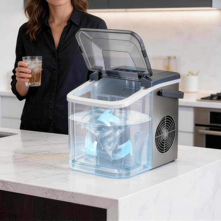 Eismaschine, 2 Grössen an Kugeleis aus Edelstahl Tisch-Eismaschine - Silber | Eismaschine mit täglic