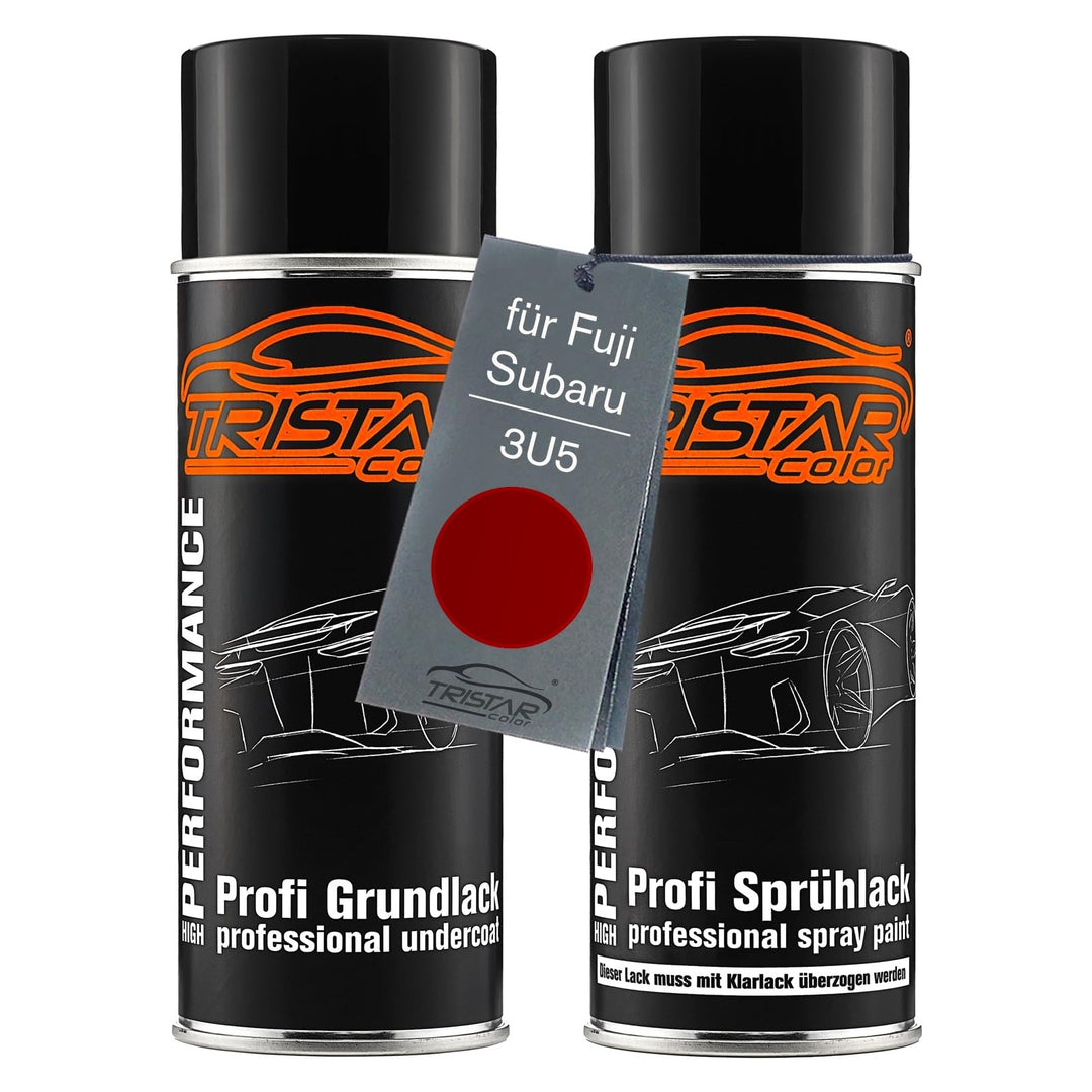 TRISTARcolor Autolack Spraydosen Set für Fuji/Subaru 3U5 Elemental Red Perl Grundlack Basislack Sprü