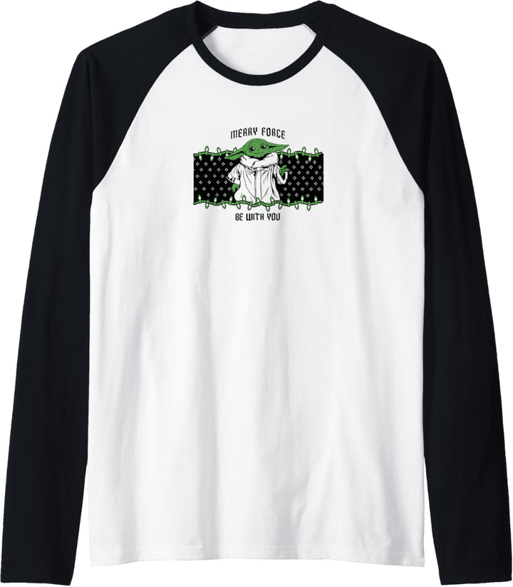 Star Wars: The Mandalorian Christmas Merry Force Be With You Raglan