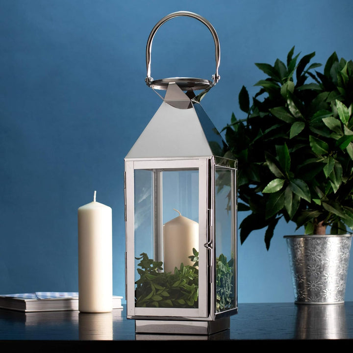 Casa Vivente Laterne aus rostfreiem Edelstahl, Dekorative Beleuchtung auf dem Balkon, Gartenlicht zu