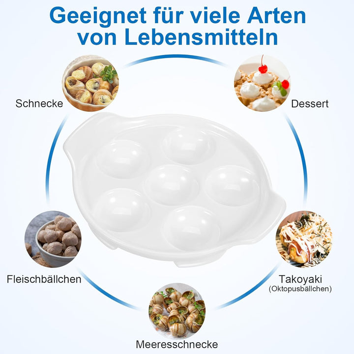 2 StüCk Schneckenpfanne Keramik Schneckenschale Schneckenteller Backform Für 6 Schnecken, Porzellan