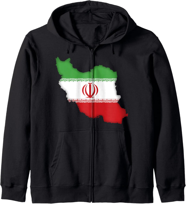 Iranische Wurzeln Flagge Iran Landkarte Persisch Stolz Kapuzenjacke