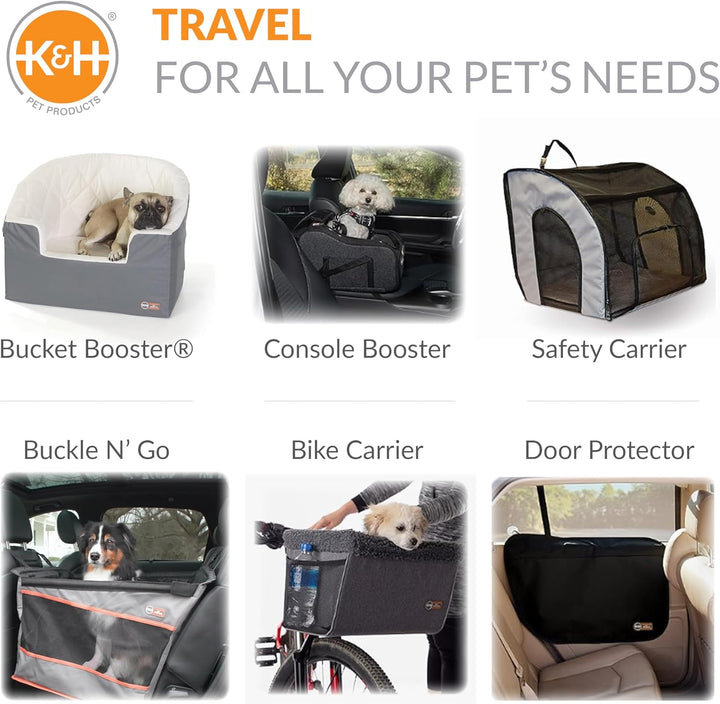 K&H Haustierprodukt Eimer Booster Hundeautositz mit Hundesicherheitsgurt für Auto, waschbarer Kleine