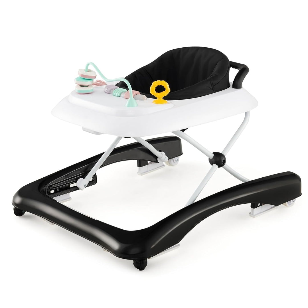 DREAMADE Baby Walker, Klappbare Lauflernhilfe mit 3 Verstellbaren Höhen, Abnehmbarer Spielplatte & S
