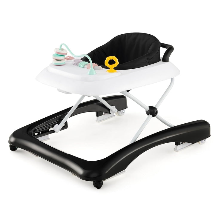 DREAMADE Baby Walker, Klappbare Lauflernhilfe mit 3 Verstellbaren Höhen, Abnehmbarer Spielplatte & S