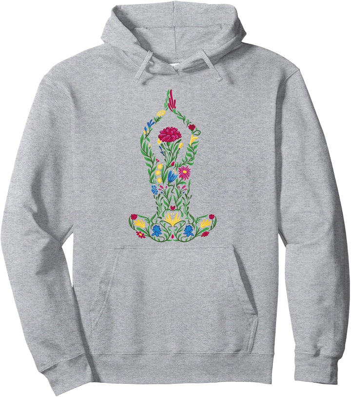 Yoga-Mädchen, Blumen, Meditation, modisch Pullover Hoodie