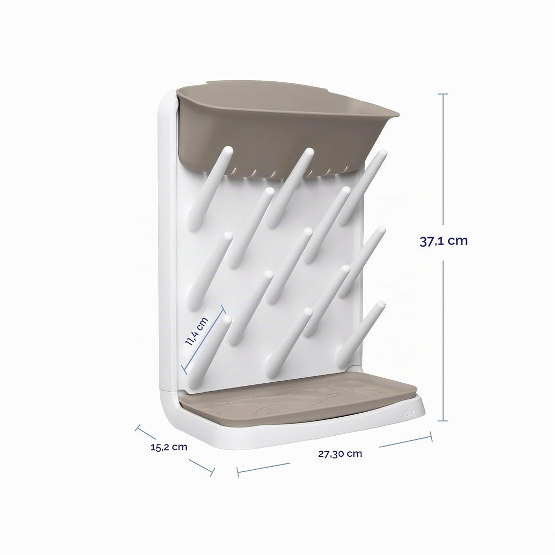 Ubbi Vertical Baby Bottle Drying Rack, Space Saving Countertop Drying Rack Baby Accessory, Taupe, Ta