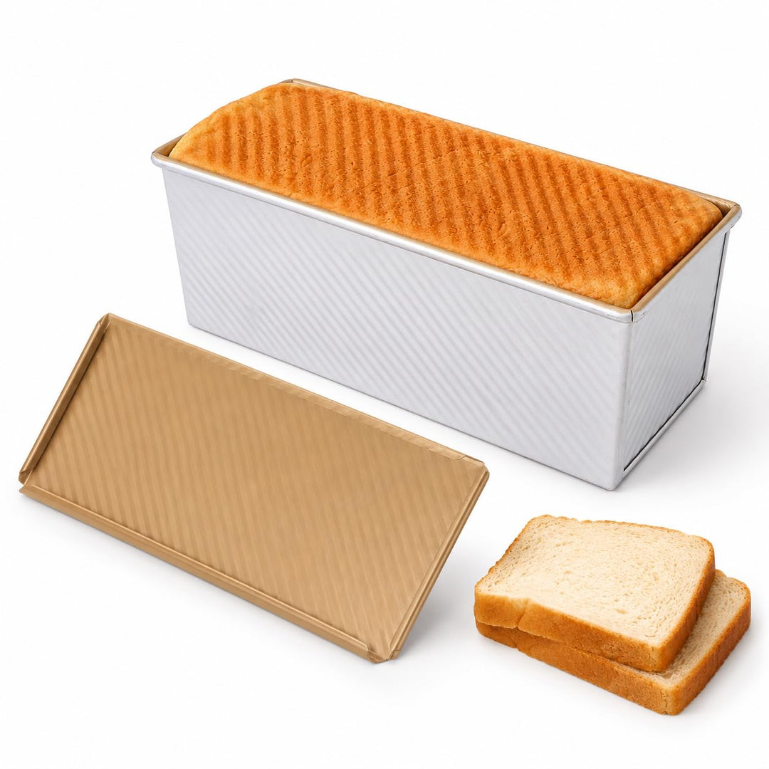 MUXHEL 1000g Brotbackformen mit Deckel, Aluminium Toastbrot Backform, Antihaft Brotbackform Kastenfo