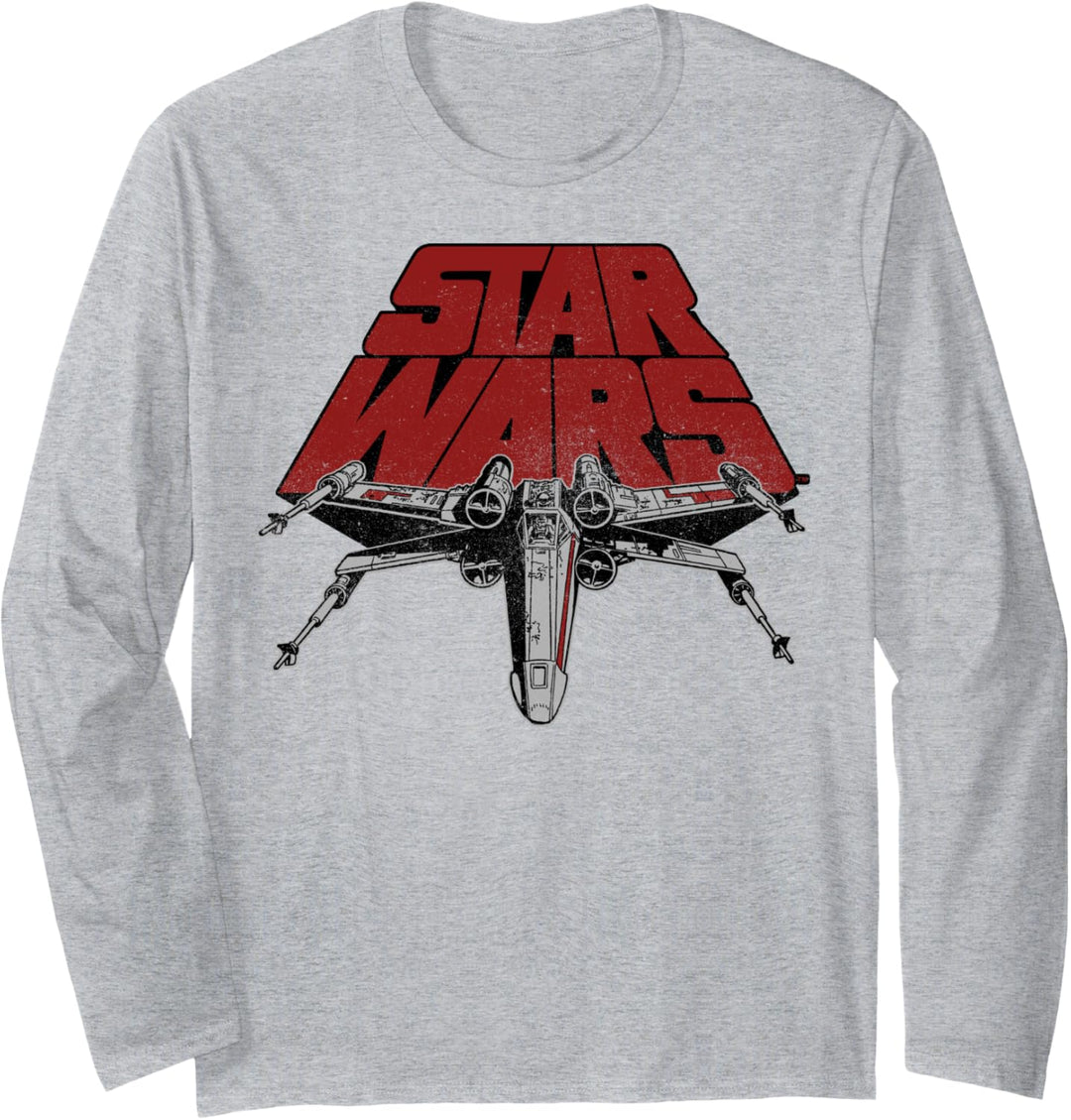 Star Wars X-Wing Bold Stretched Logo Langarmshirt