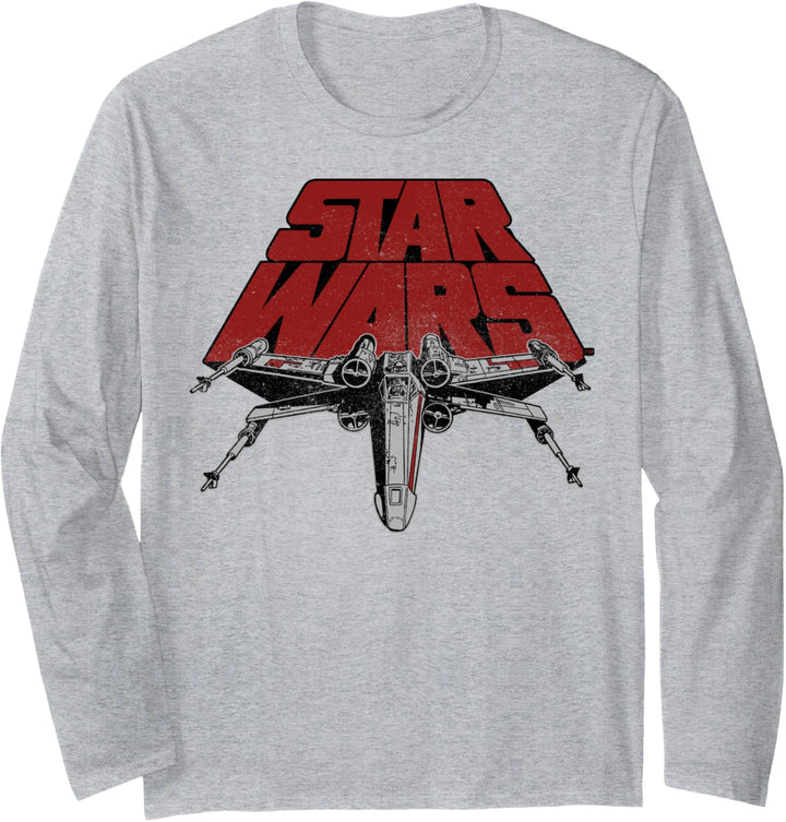 Star Wars X-Wing Bold Stretched Logo Langarmshirt