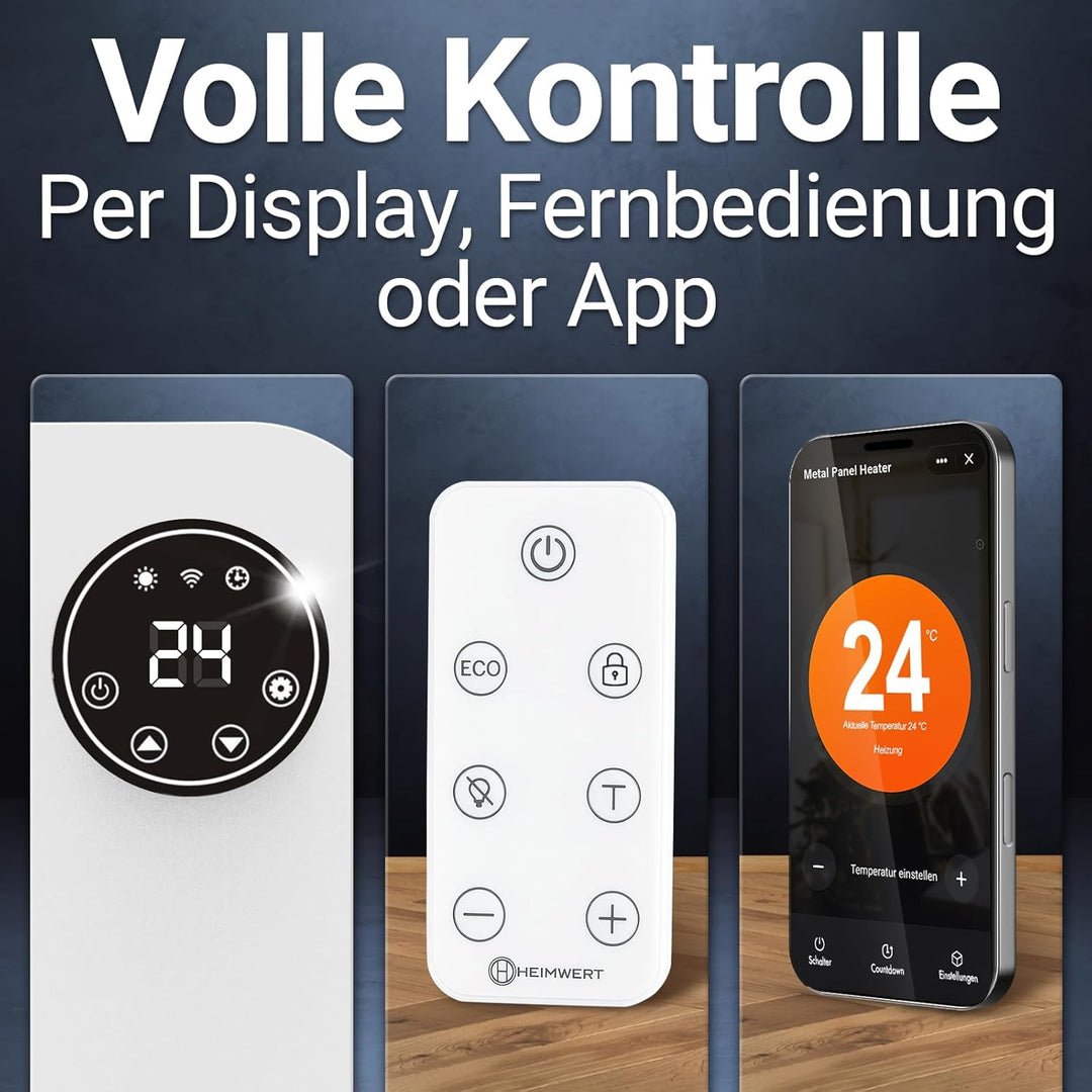 Infrarot Wandheizung 450W - Sofort Wohlfühlwärme - Senkt Heizkosten enorm - Luxusausstattung mit The