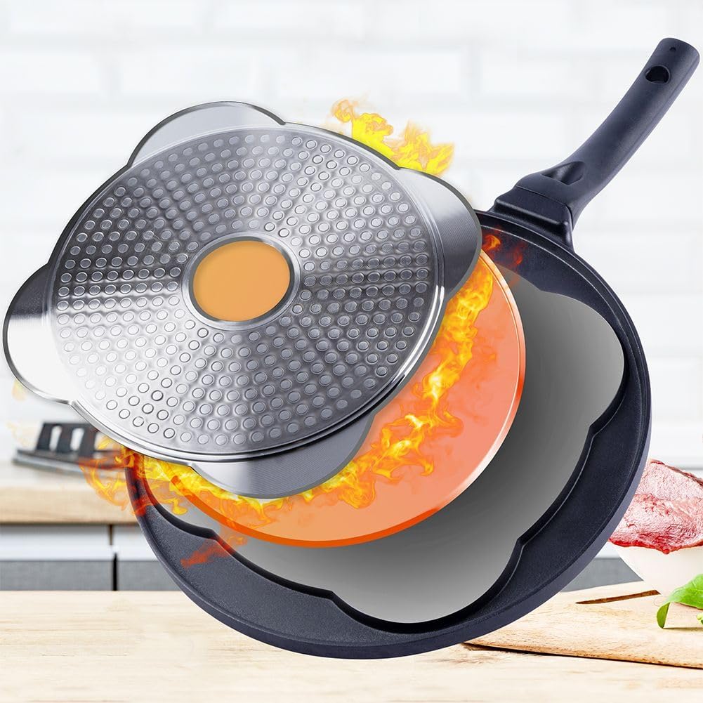 Orion Group Augenpfanne Ø 27 cm | Spiegelei-Pfanne für 4 Eier | Crepepfanne für Gas | fur Induktion,