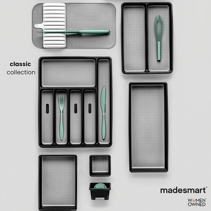 madesmart Erweiterbares Bestecktablett, klassisches Design, 8 Fächer, Symbole, um Besteck, Besteck,
