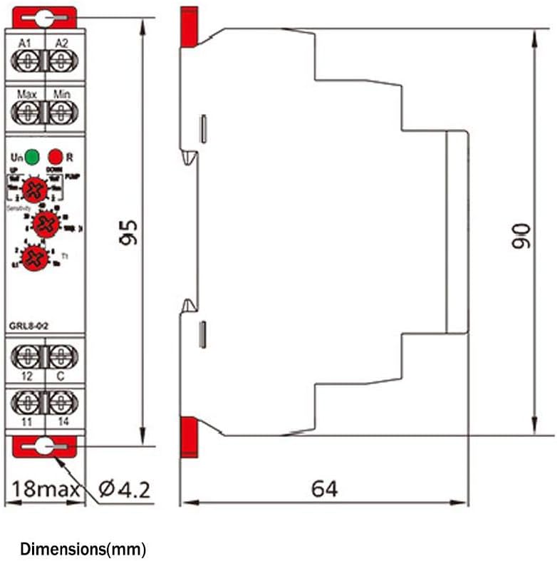 GRL8-02 Flüssigkeitsstandsregelungsrelais, 10 A AC/DC 24 V-240 V Flüssigkeitsstandsregelungsrelais W