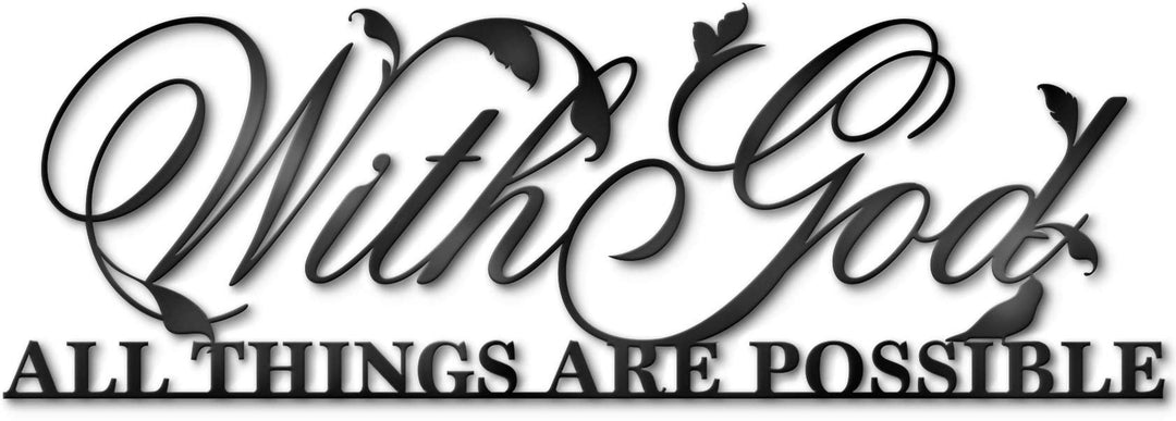 ViveGate Metallschild mit englischer Aufschrift "With God All Things Are Possible", 45.7 x 15.2 cm,